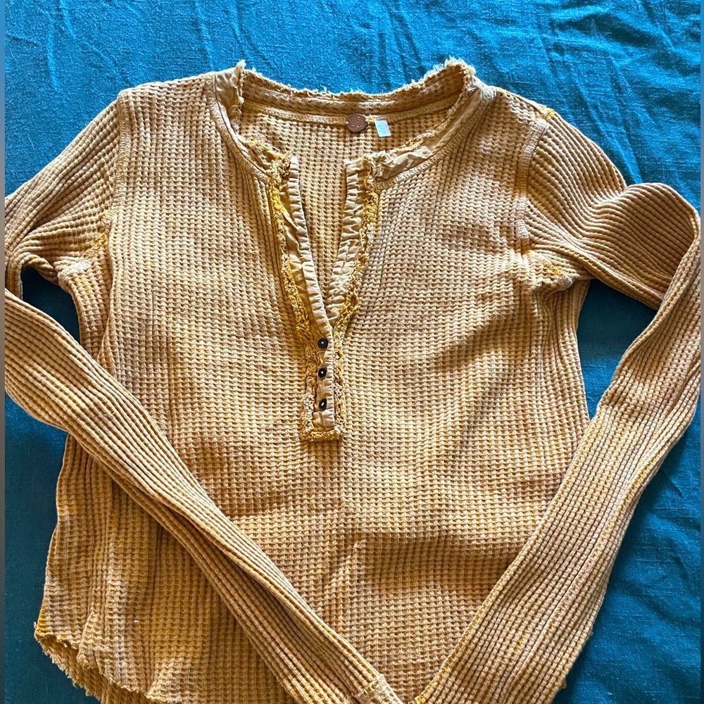 Free People Waffle Henley